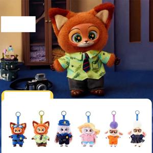 주토피아 펜던트 귀여운 닉 주디 액션 피규어 플러시 비닐 인형 미스터리 박스 애니메이션 피규어 컬렉션 모델 장난감 키체인 선물