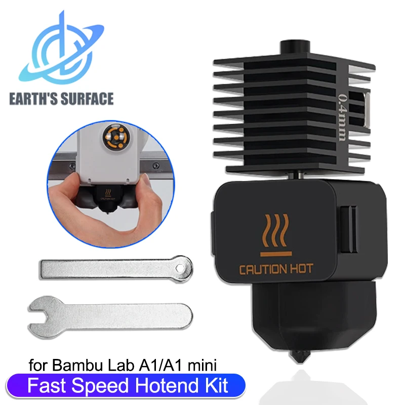 Bambu Lab A1 A1 Mini용 3D 프린터 핫엔드 키트, 고속 핫엔드 어셈블리, 0.2 0.4 0.6 0.8mm 경화강 노즐