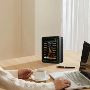 6-in-1 공기질 모니터 실시간 공기질 측정기 가정용 자동차 식물용 휴대용 온도 습도 감지기