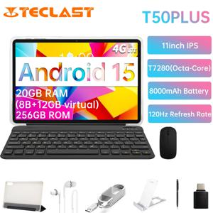 Teclast T50PLUS 태블릿 (T7280 옥타코어, 8GB RAM, 256GB ROM/11인치/안드로이드 15) 키보드 및 무선 마우스 포함, 액세서리 시리즈