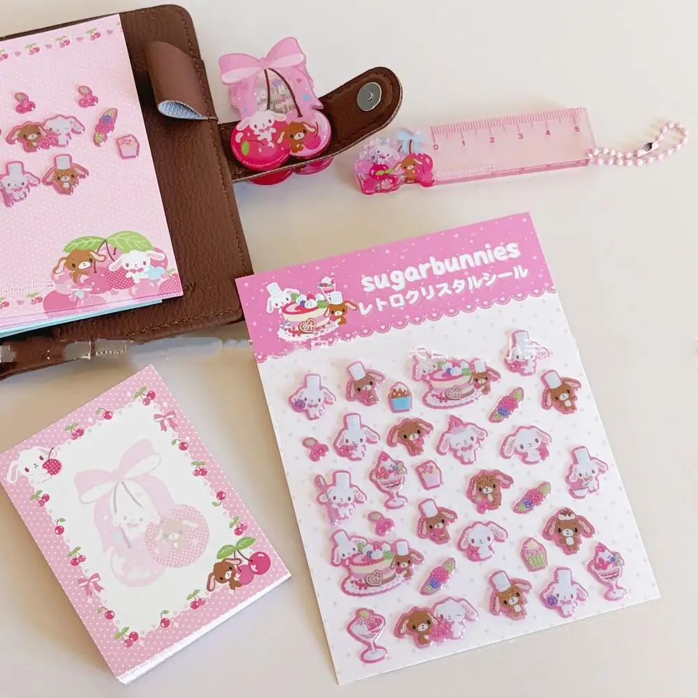 새로운 슈가버니 디저트 시리즈 스티커 산리오 릴리프 3D 스티커 DIY 창의적인 수제 장식 재료 휴대폰 케이스 장난감용