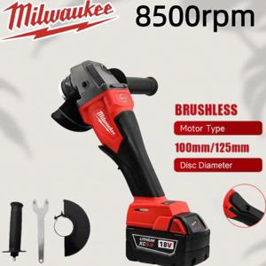 밀워키 브러시리스 앵글 그라인더 125mm 연마 절단기 노락 패들 스위치 전동 무선 공구