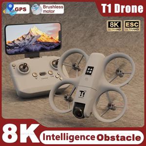 신형 T1 프로페셔널 드론 8K HD 광각 카메라 WiFi FPV 고도 유지 접이식 RC 드론 쿼드로터 헬리콥터 장난감 휴일 선물