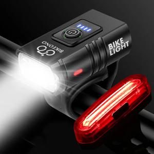 전후방 자전거 라이트 T6 LED 전면 USB 충전식 MTB 산악 자전거 램프 자전거 헤드라이트 플래시라이트 사이클링 스쿠터 테일