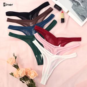 여성을위한 원활한 끈 팬티 섹시한 끈 팬티 란제리 여성 반투명 메쉬 문자열 소프트 T 백 속옷 Tangalar Tpanties
