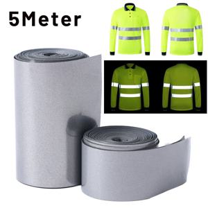 DIY 반사 스트립 열 전달 테이프 스티커, 수제 의류 가방 신발 안전 의류에 다리미 반사 재료, 5M