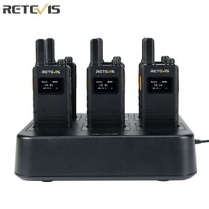 Retevis B63S(3세대 RT22) 미니 워키토키 PMR446/FRS 슬림 LCD 화면 레스토랑 부티크 매장용 충전식(6팩)