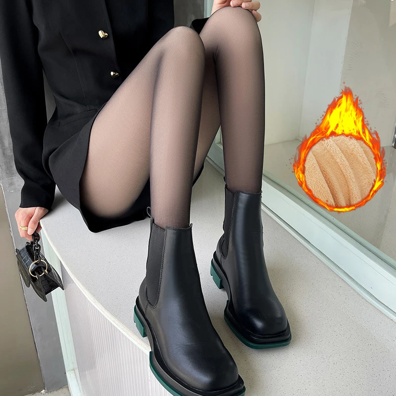 겨울 따뜻한 열 팬티 스타킹 원활한 반투명 양털 슬림 탄력 스타킹 여자는 두꺼운 스타킹을 밀어 streetwear