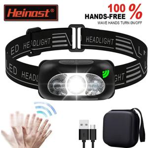 강력한 빛 전조등 미니 Led 야간 낚시 강력한 토치 헤드 램프 야외 방수 캠핑 휴대용 LED 센서 헤드 램프