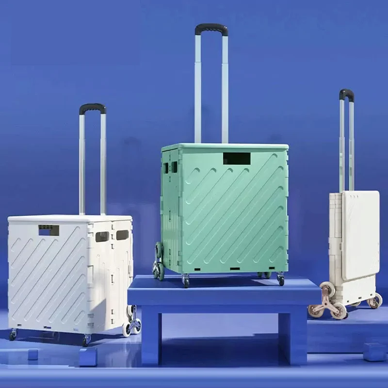 경량 브러시 트롤리 수하물 트롤리 계단 등반을위한 익스프레스 접이식 쇼핑 카트 홈 핸드 풀