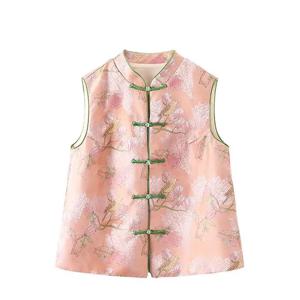 중국 스타일 치파오 조끼, 당나라 세트 개량 한푸 조끼, 가을 신상