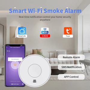 가정용 Tuya 및 SmartLife 연기 감지기가 포함된 10년 배터리 WiFi 스마트 연기 경보 화재 경보기는 EN14604 VS01W를 준수합니다.