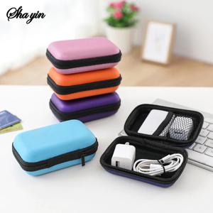 1PC 블랙 여행 데이터 케이블 보관 가방 전화 케이블 헤드폰 주최자 변경 지퍼 동전 지갑-소형 휴대용 코드 홀더