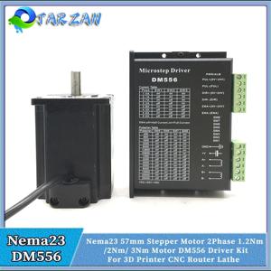 CNC 3D 프린터 조각 밀링 기계용 오픈 루프 스텝퍼 모터, Nema23, 57mm, 3A, 2Ph, 8mm 샤프트, 1.2, 2, 3Nm 드라이버 키트, DM556