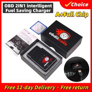 Obdiicats obd 2in1 벤진 및 디젤 자동차 용 고속 충전기 칩 튜닝 박스로 연료 절약 HK-V3에서 업그레이드 된 전력 증가