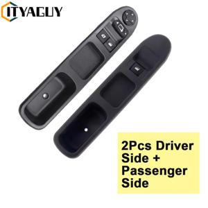 2Pcs 드라이버 사이드 + 승객 사이드 푸조 207 2007-2015 6554QC 6490HQ 용 전력 창 제어 스위치