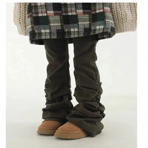 미국 하이 스트리트 블랙 플레어 데님 진 여성용 가을 겨울 롱 섹시 슬림 접힌 밑단 롱 팬츠 하이 웨이스트 코튼 스트레치