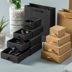 10pcs 크리 에이 티브 서랍 보석 포장 상자 8x8x2.5cm 목걸이 귀걸이 팔찌 여행 스토리지 주최자 디스플레이 종이 선물 상자