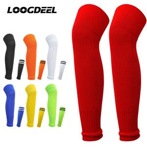Loogdeel 1 쌍 무릎 축구 다리 보호대 양말 성인 어린이 다리 커버 통기성 어린이 스포츠 신 가드 송아지 긴 양말