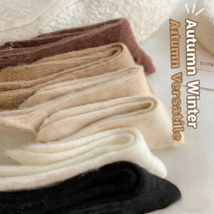 여성용 울 양말 따뜻한 겨울 두꺼운 캐시미어 푹신한 캐주얼 단색 편안한 홈 양말 부드러운 긴 보온 고품질