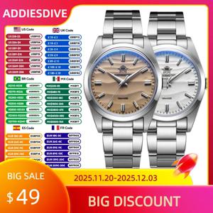 ADDIESDIVE 남성용 손목 시계, 로고 없음, 100m 방수 쿼츠 시계, 3D 모래 다이얼, AD2030, 원피스
