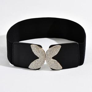 여성용 신축성 와이드 벨트 다운 재킷, 원피스 허리 커버, 심플 장식, 신축성 벨트, 패션, 신상, 1pc