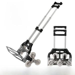 휴대용 알루미늄 합금 접이식 손으로 끄는 쇼핑 카트 경량 적재용 수하물 카트 가정용 손으로 밀기용 트럭