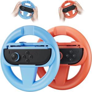스위치 2 조이콘용 스티어링 휠 그립 2팩 스위치 2 조이콘 액세서리용 왼쪽 및 오른쪽 컨트롤러 브래킷 스탠드 홀더