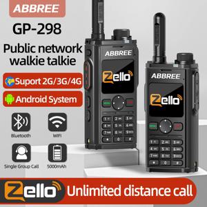 ABBREE GP-298 2G/3G/4G 네트워크 라디오 장거리 Zello 워키 토키 4G Sim 카드 글로벌 POC 안드로이드 블루투스 휴대 전화 WIFI