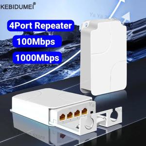 야외 방수 PoE 기가비트 익스텐더, 4 포트, 1 in 3 Out PoE 리피터, 100/1000Mbps 네트워크 스위치, POE 카메라 무선 AP용