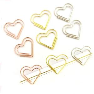 50 개/대 금속 종이 클립 하트 미니 바인더 클립 북마크 책 바인딩 노트 장식 문구 학교 사무실 바인딩 용품 ne