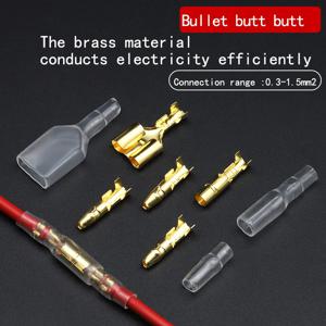 200PCS/120PCS 50 세트 3.5mm 남성 여성 오토바이 총알 커넥터 소켓 1.0mm ~ 2.5mm 케이블 와이어 용 클래식 터미널