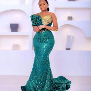 2025 블루 레이스 댄스 파티 드레스 플러스 사이즈 아프리카 프릴 구슬 웨딩 게스트 드레스 아소 에비 나이지리아 공식 파티 드레스 맞춤