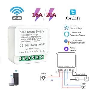 16A 20A 스마트 WiFi 무선 스위치 모듈 차단기 릴레이 양방향 제어 APP 원격 제어 AC100-240V 지원 Alexa Google 홈