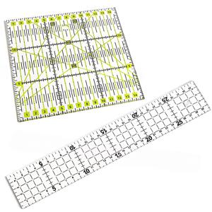 1PC 아크릴 눈금자 퀼트 패치 워크 눈금자 투명 측정 도구 15x15cm 5x30cm Gridded 디자인 봉제 공예 DIY 눈금자 ZYF