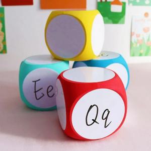 재사용 가능한 EVA 폼 건식 지우기 주사위 - 어린이를 위한 대형 지울 수 있는 게임 블록 교육 장난감