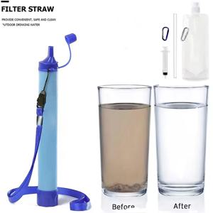 야외 생존을 위한 비상 휴대용 정수 필터 - 가볍고 빠른 정화 캠핑 및 하이킹 필수 정수기