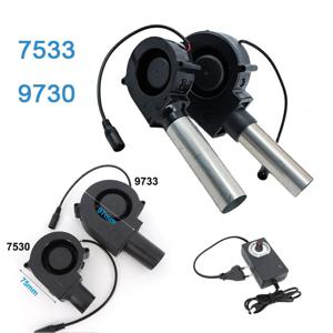 7533 9730 220V BBQ 팬 소형 송풍기 블라스트 엔진, 공기 수집 조절 속도 조리 도구 미국/EU 플러그 휴대용 바베큐