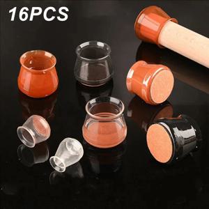 16개 실리콘 의자 다리 캡 미끄럼 방지 원형 발 보호 패드 홈 데코 테이블 커버 가구 레벨링 피트 양말 플러그 커버