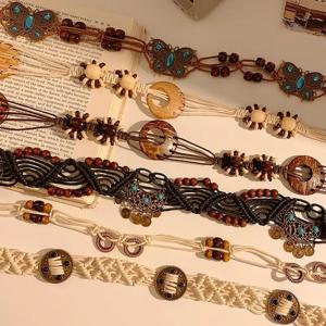 Boho 세련된 벨트 여성 크로 셰 뜨개질 허리 체인 장식 집시 스타일 스커트 액세서리 수제 페르시 독특한 선물 1PC