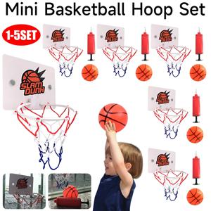 1-5세트 미니 농구대 세트 가정용 스포츠 벽걸이 바구니 (공 및 펌프 포함) 실내외 어린이 재미있는 게임