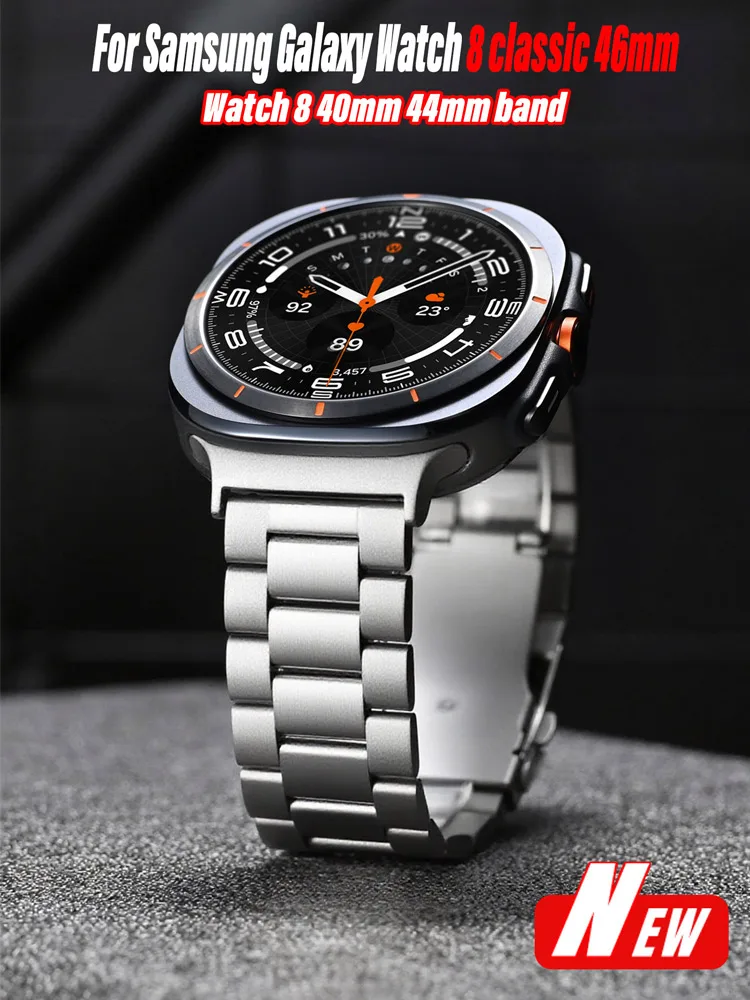 삼성 갤럭시 워치 8 클래식 46mm 메탈 시계줄 브레이슬릿 코레아용 스테인리스 스틸 스트랩, 삼성 워치 8 40mm 44mm 밴드용