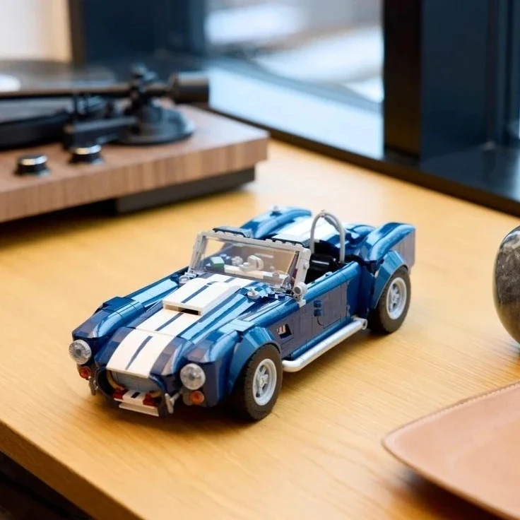 크리 에이 티브 셸비 코브라 스포츠카 모델 빌딩 블록 세트 사무실 장식 소년 성인을위한 크리스마스 생일 장난감 선물