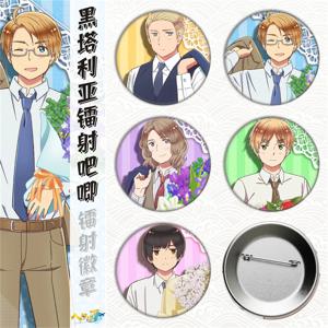 58mm Anime Hetalia: Axis Powers APH Arthur Kirkland Ludwig Beilschmidt 코스프레 의상 배지 핀 SPTE Tinplate Brooch ﻿   소품