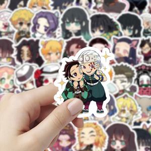 103개 Q 버전 귀멸의 칼날 낙서 스티커 애니메이션 혼합 액세서리 여행가방 노트북 불렛 저널 데칼