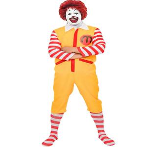할로윈 세트 빈티지 맥도날드 삼촌 코스프레 의상 가면 무도회 광대 남성 점프수트 의상 폴리에스터 소재 무브랜드