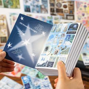 TIANZI 30/60장 귀여운 다이컷 스티커북 레트로 만화 수제 스크랩북 핸드북 재료 전화 스티커 어린이 선물