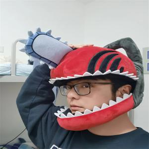 애니메이션 전기 톱 Denji Pochita 모자 코스프레 의상 플러시 마스크 소품 만화 성인 남녀 공용 모자 크리스마스 선물