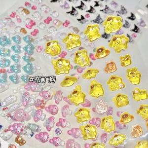 크리스탈 산리오 헬로키티 피아노 릴리프 젤리 스티커 소녀용 데스크탑 3D 장식 스티커 장난감 크리스마스 선물 도매