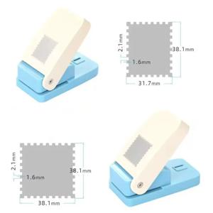 신제품 3.8x3.2cm 스탬프 모양 공예 펀치 엠보싱 기계 원형 펀치 톱니형 펀처 엠보서